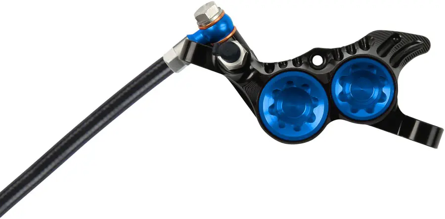 Hope Tech 4 V4 Disc Brake and Lever Set - Rear Hydraulic Post Mount Blue | Bikeparts.Com Express Delivery