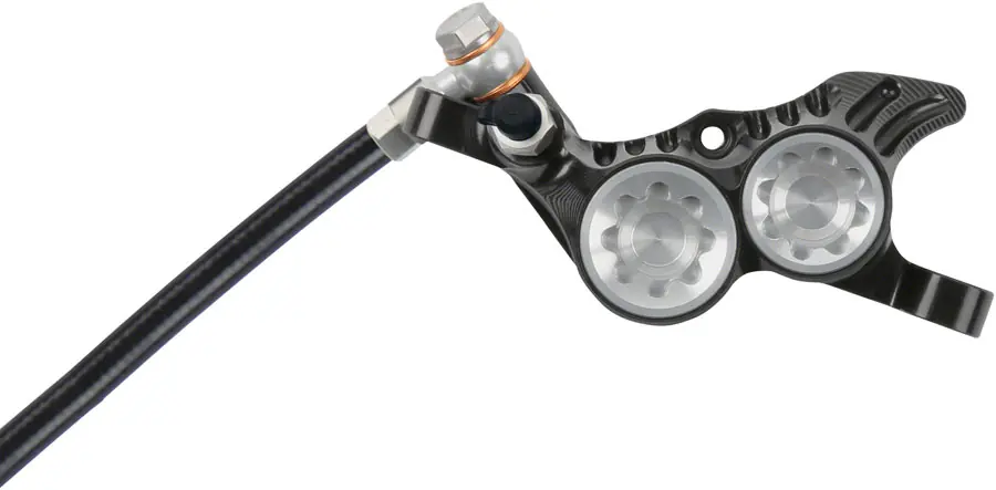 Editor’s Pick Hope Tech 4 V4 Disc Brake and Lever Set - Rear Hydraulic Post Mount Silver | Bikeparts.Com