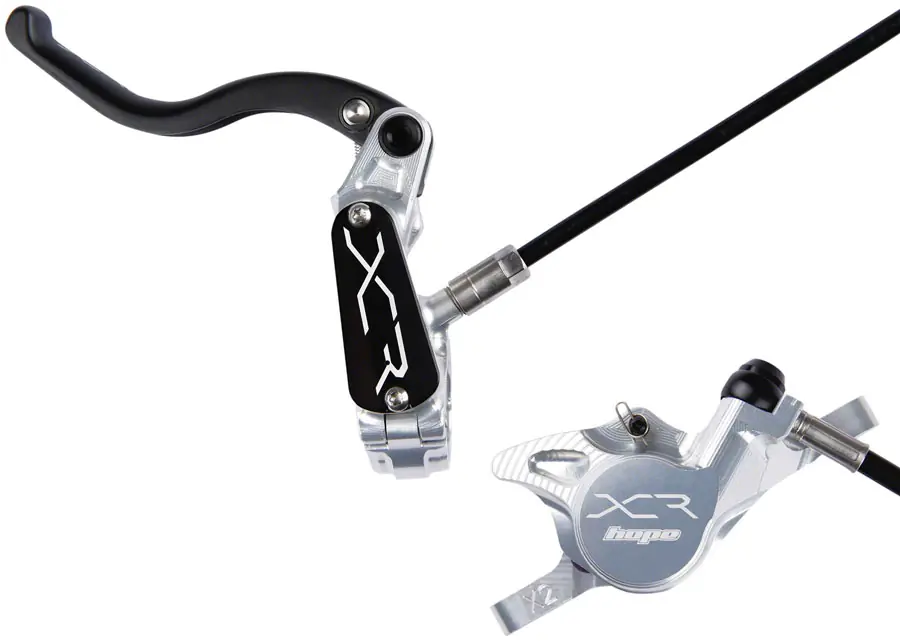 Handmade Hope XCR Pro X2 Disc Brake and Lever Set - Front Hydraulic Post Mount Silver
