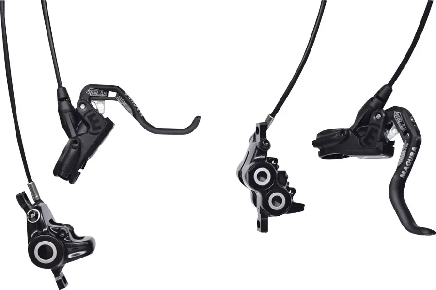Discount Magura MT Trail Sport Disc Brake Set - Front and Rear Hydraulic Post Mount Black/White