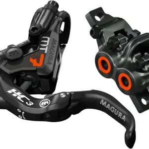 Warranty Included Magura MT7 HC3 Disc Brake and Lever - Front or Rear Hydraulic Post Mount Black/Orange
