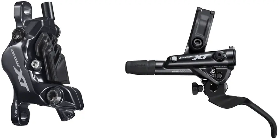 Limited Edition Shimano Deore XT BL-M8100/BR-M8120 Disc Brake and Lever - Front Hydraulic Post Mount 4-Piston Finned Pads I-SPEC EV Clamp Band Black