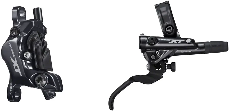 Wholesale Shimano Deore XT BL-M8100/BR-M8120 Disc Brake and Lever - Rear Hydraulic Post Mount 4-Piston Finned Pads I-SPEC EV Clamp Band Black