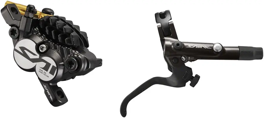 Trending Shimano Saint BL-M820-B/BR-M820 Disc Brake and Lever - Rear Hydraulic Post Mount Finned Metal Pads Black