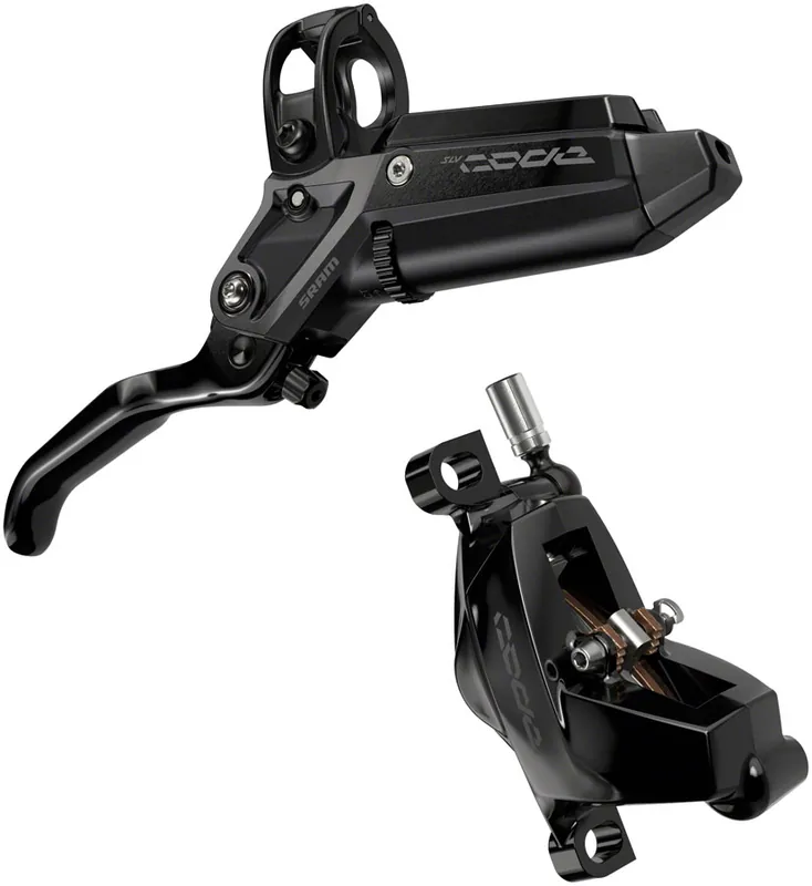 SRAM Code Silver Stealth Disc Brake and Lever - Front Post Mount 4-Piston Aluminum Lever SS Hardware Black C1 Authentic