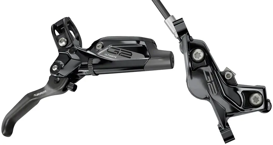 Buy Online SRAM G2 Ultimate Disc Brake and Lever - Front Hydraulic Post Mount Carbon Lever Titanium Hardware Gloss Black A2