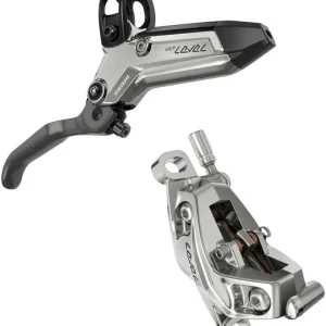 Time-Limited SRAM Level Ultimate Stealth Disc Brake and Lever - Front Post Mount 4-Piston Carbon Lever Titanium Hardware Black/Silver C1