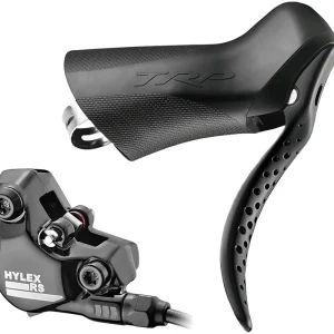 TRP Hylex RS Disc Brake and Lever - Rear Hydraulic 2-Piston Flat Mount Black Free Returns