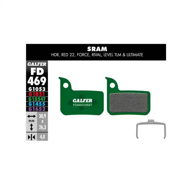 Latest Galfer Disc Pads SRAM Road Hydraulic/Level (Monoblock)  | Bikeparts.Com