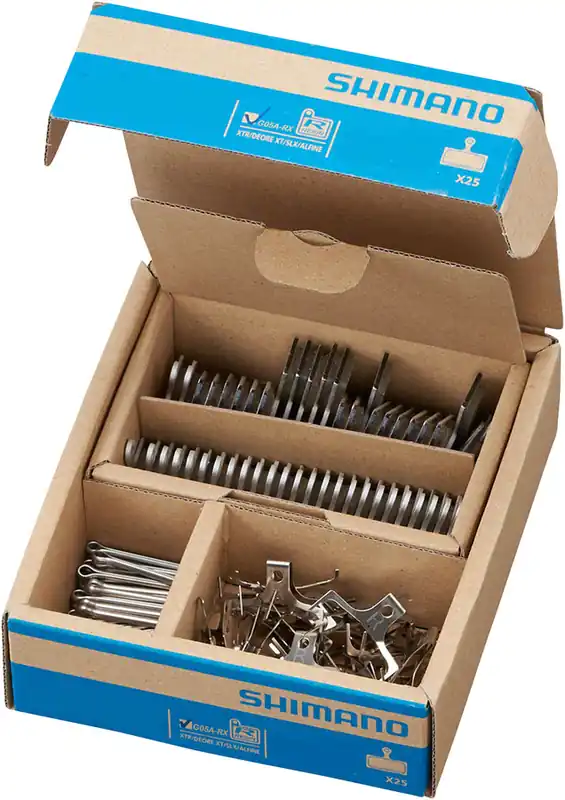 Shimano G05A-RX Disc Brake Pad and Spring - Resin Compound Alloy Back Plate Box/25 pair Genuine