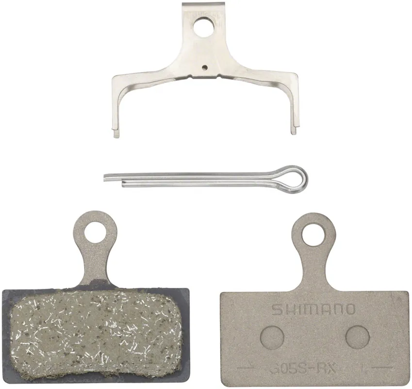 Shimano G05S-RX Disc Brake Pad and Spring - Resin Compound Stainless Steel Back Plate One Pair Modern