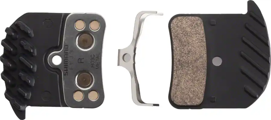 Weekend Sale Shimano H03C-MF Disc Brake Pad and Spring - Metal Compound Finned Aluminum Backplate One Pair