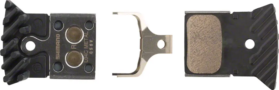 Authentic Shimano L04C-MF Disc Brake Pads and Springs - Metal Compound Finned Alloy and Stainless Steel Back Plate One Pair