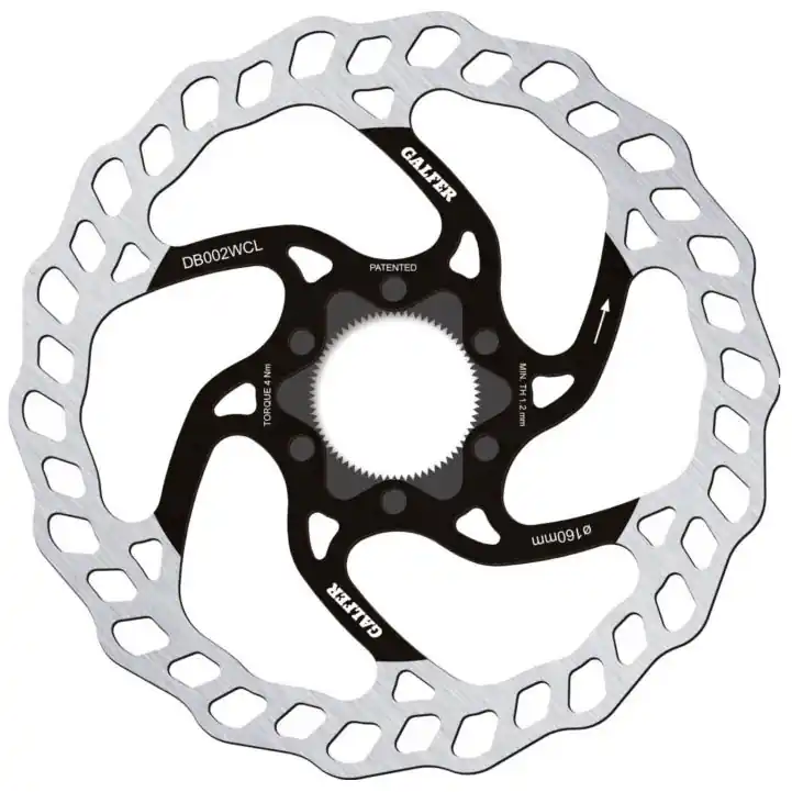 Galfer 160mm Rotor Center Lock 1.8mm  Black/Silver  | Bikeparts.Com Bargain