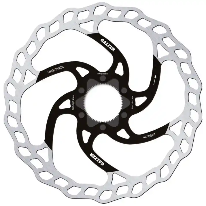 Galfer 180mm Rotor CL 1.8mm Black/Silver  | Bikeparts.Com Bargain