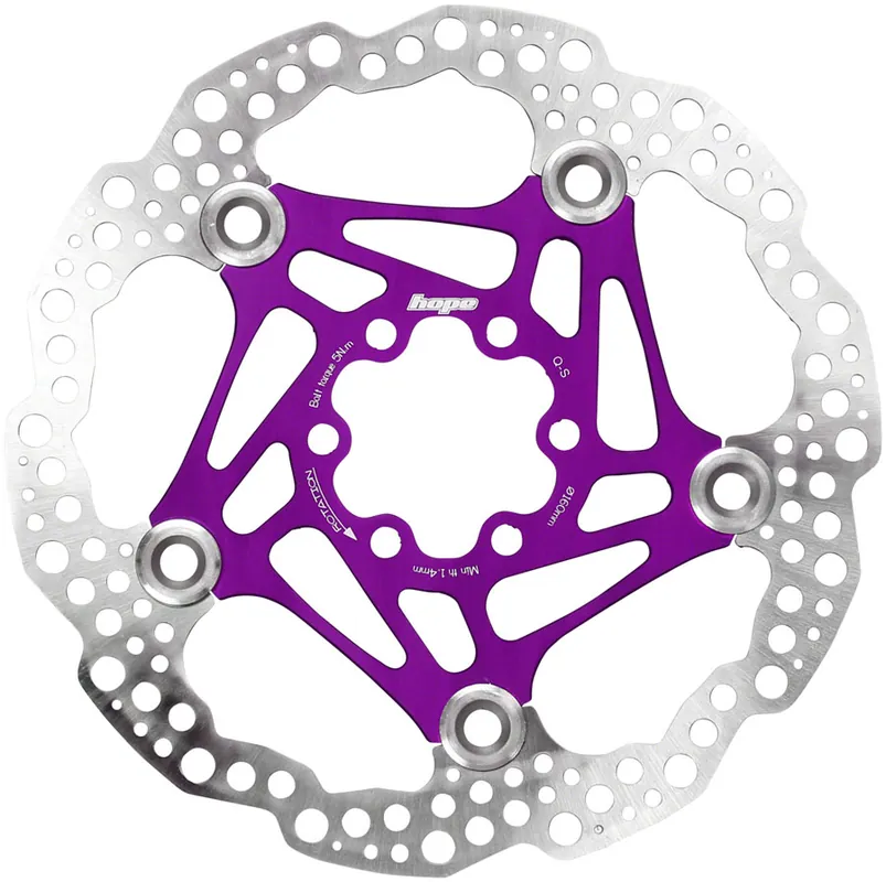 Limited Edition Hope Floating Disc Brake Rotor - 160mm 6-Bolt Purple  | Bikeparts.Com