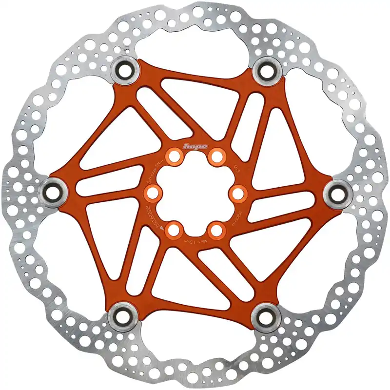 Editor’s Pick Hope Floating Disc Brake Rotor - 200mm 6-Bolt Orange  | Bikeparts.Com