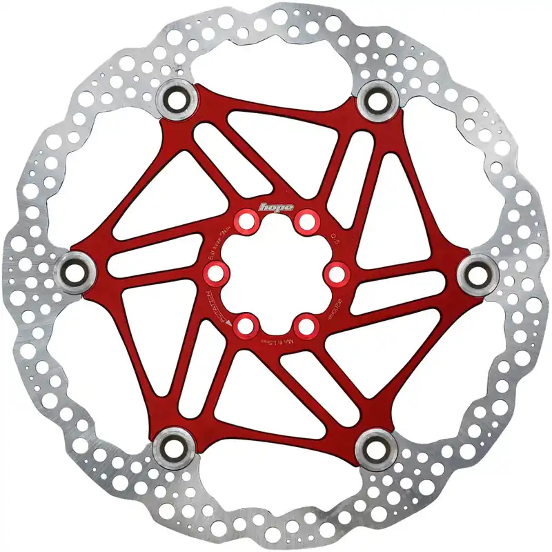 Hope Floating Disc Brake Rotor - 200mm 6-Bolt Red  | Bikeparts.Com Low Price