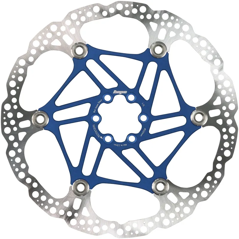 Hope Floating Disc Brake Rotor - 220mm 6-Bolt Blue  | Bikeparts.Com Same Day Shipping