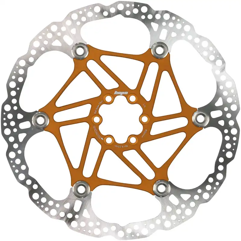 Hope Floating Disc Brake Rotor - 220mm 6-Bolt Orange  | Bikeparts.Com New Release