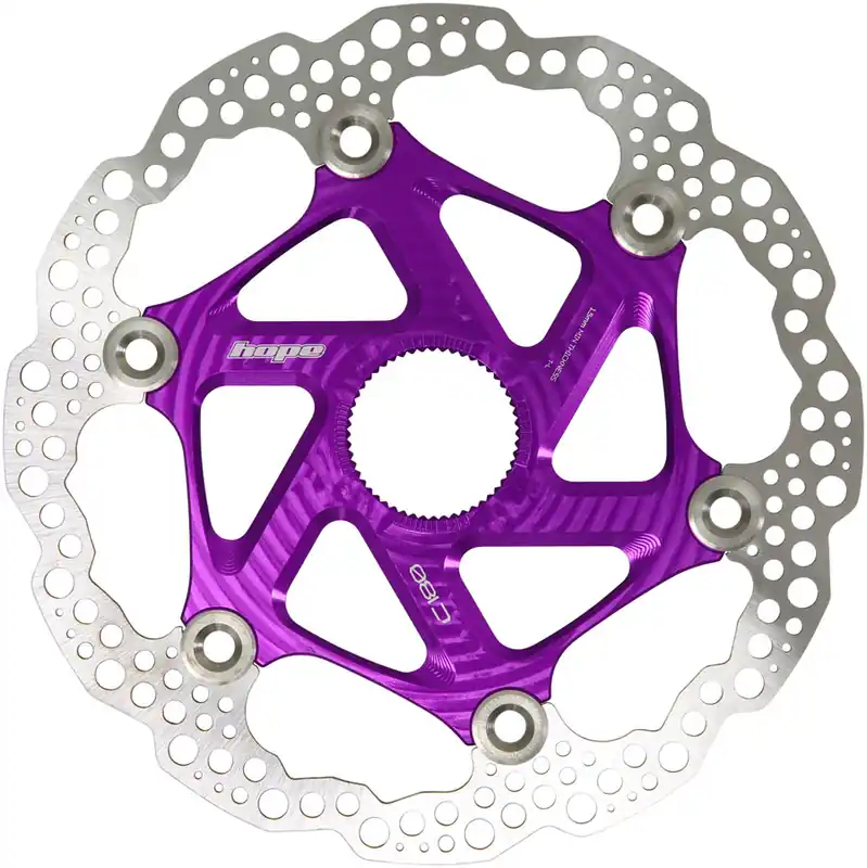 Big Sale Hope MTB Floating Centre-Lock Disc Brake Rotor - 180mm Center-Lock Purple  | Bikeparts.Com