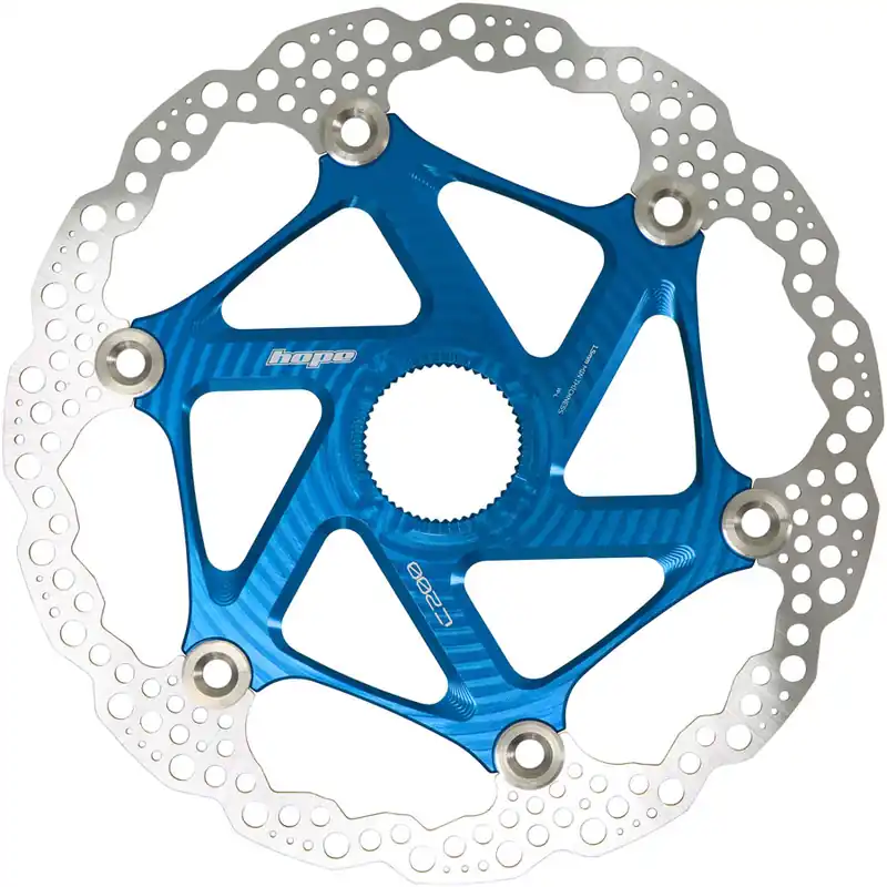 Hope MTB Floating Centre-Lock Disc Brake Rotor - 200mm Center-Lock Blue Must Have