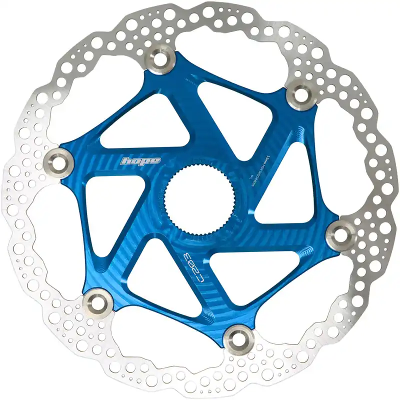 Exclusive Offer Hope MTB Floating Centre-Lock Disc Brake Rotor - 203mm Center-Lock Blue