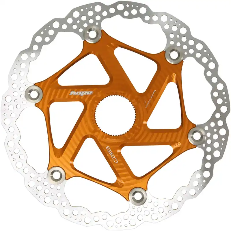 Hope MTB Floating Centre-Lock Disc Brake Rotor - 203mm Center-Lock Orange  | Bikeparts.Com Discount