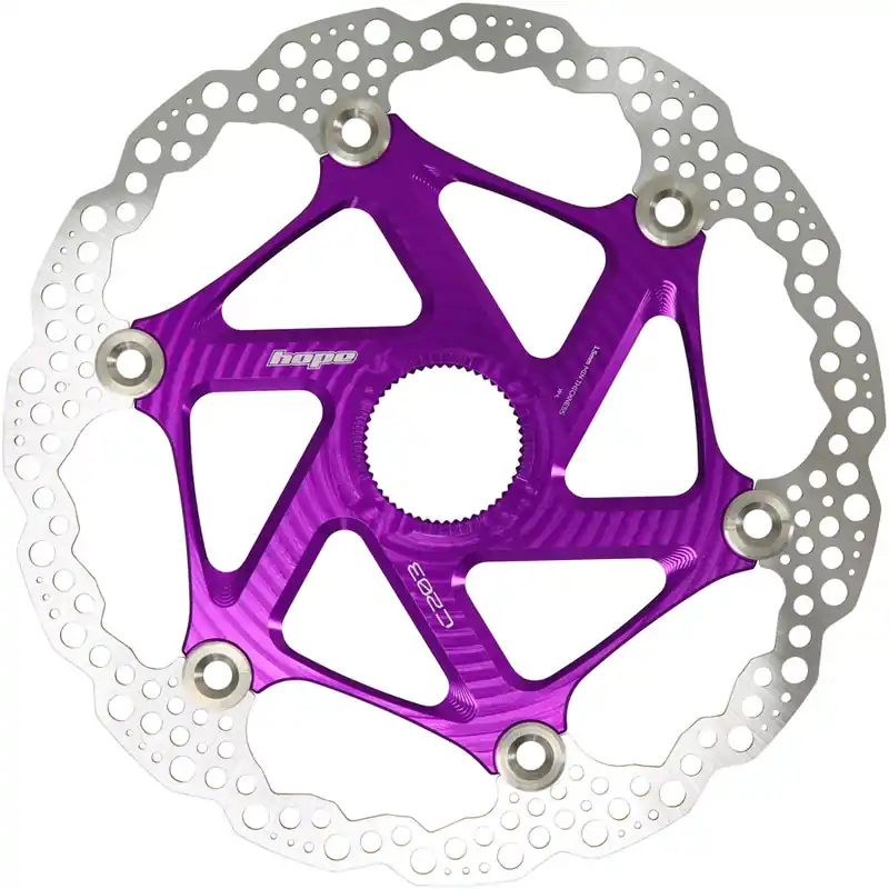 Hope MTB Floating Centre-Lock Disc Brake Rotor - 203mm Center-Lock Purple  | Bikeparts.Com Direct From Manufacturer