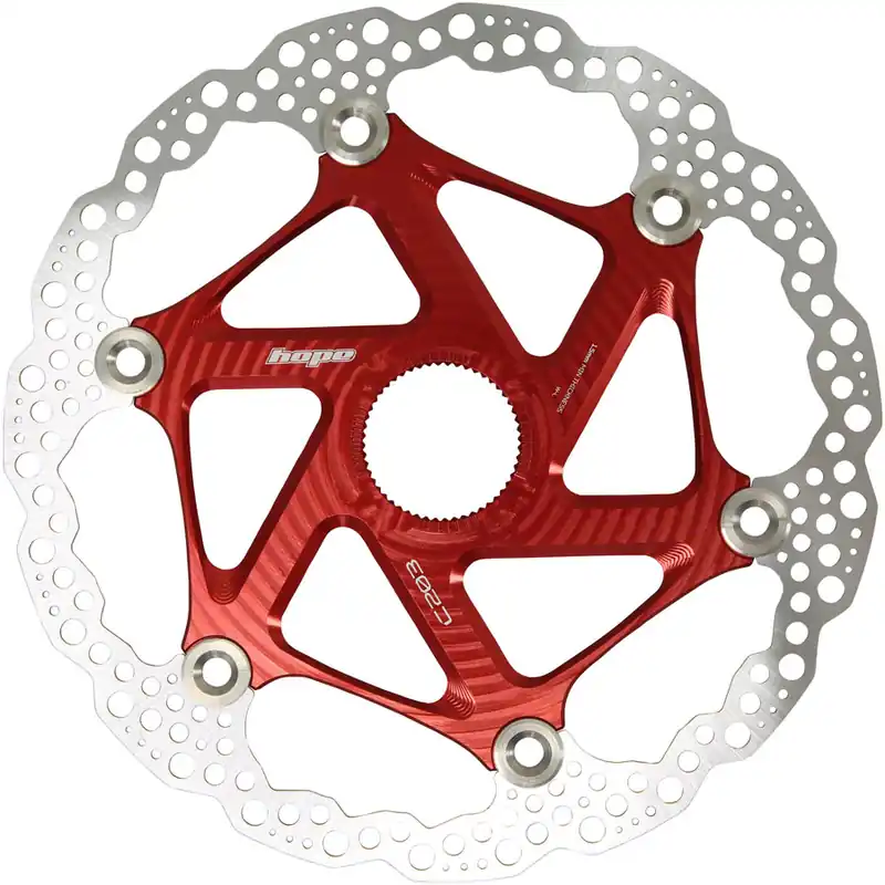Hope MTB Floating Centre-Lock Disc Brake Rotor - 203mm Center-Lock Red High Quality