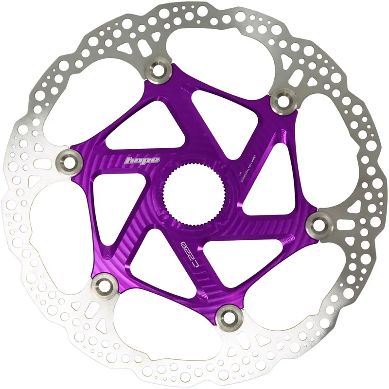 Hope MTB Floating Centre-Lock Disc Brake Rotor - 220mm Center-Lock Purple Weekend Sale