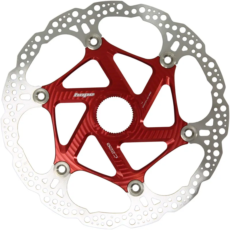 Trending Hope MTB Floating Centre-Lock Disc Brake Rotor - 220mm Center-Lock Red