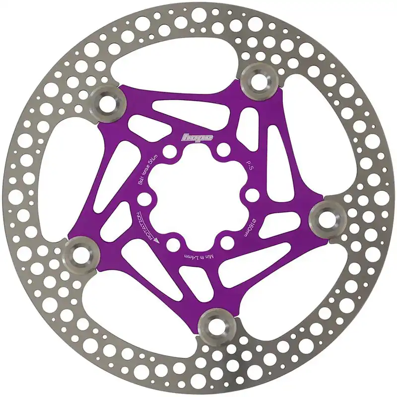 Direct From Manufacturer Hope Road Floating Rotor 160mm Purple  | Bikeparts.Com