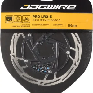 Jagwire Pro LR2-E Ebike Disc Brake Rotor with Magnet - 180mm 6-Bolt Silver/Black  | Bikeparts.Com Holiday Sale