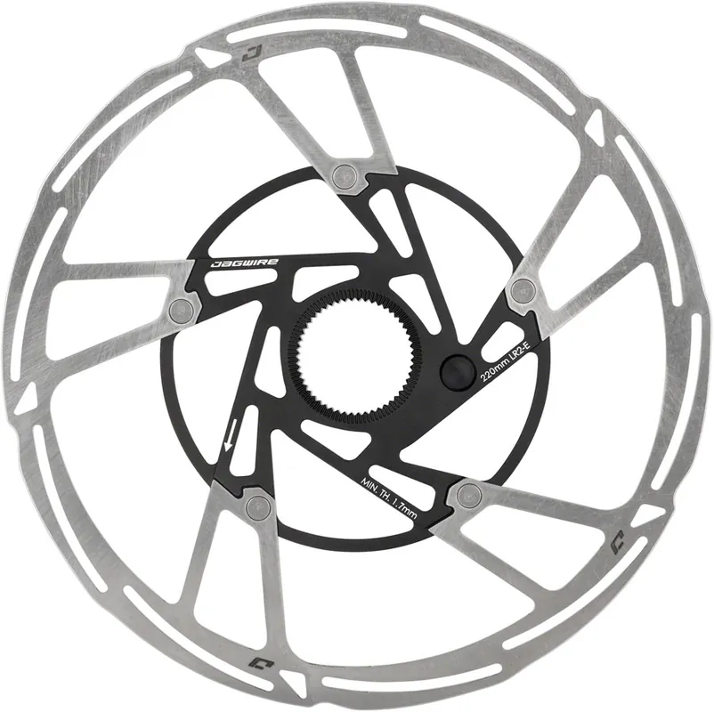 High Quality Jagwire Pro LR2-E Ebike Disc Brake Rotor with Magnet - 220mm Center Lock Silver/Black  | Bikeparts.Com