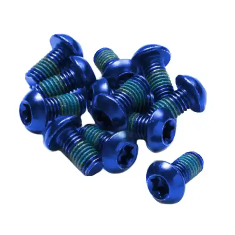 Reverse Disc Rotor Bolts M5x10 12/Pack - Blue  | Bikeparts.Com Budget