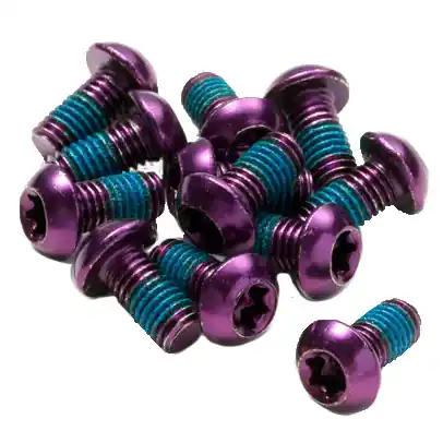 Bulk Order Reverse Disc Rotor Bolts M5x10 12/Pack - Purple  | Bikeparts.Com