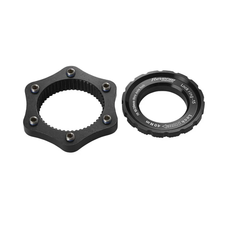 Worldwide Shipping Reverse Rotor Adapter Center Lock to 6-Bolt Black  | Bikeparts.Com