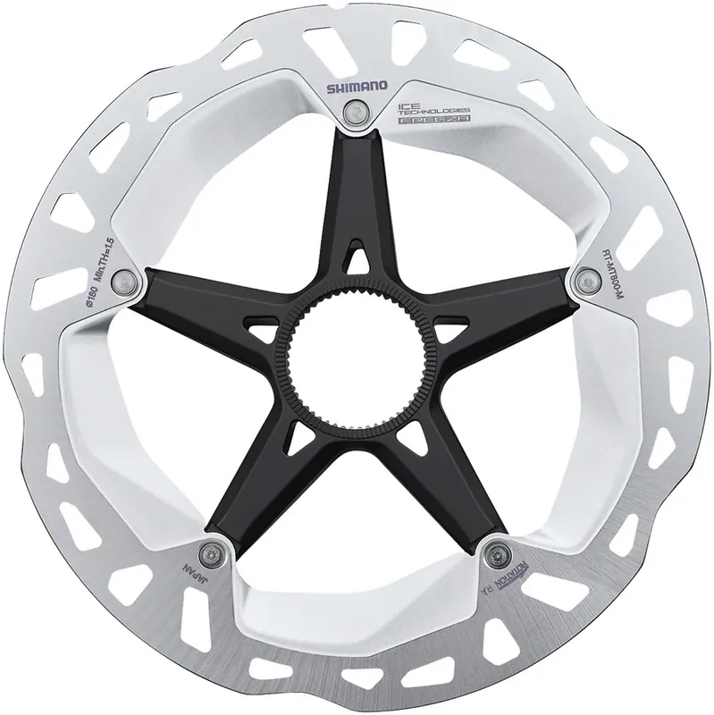 Flash Sale Shimano Deore XT RT-MT800-M Disc Brake Rotor with External Lockring - 180mm Center Lock Silver/Black  | Bikeparts.Com