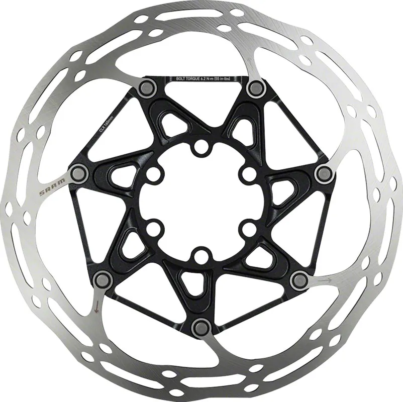 Crafted SRAM Centerline X Disc Brake Rotor - 180mm 6-Bolt Ti Bolts Silver/Black