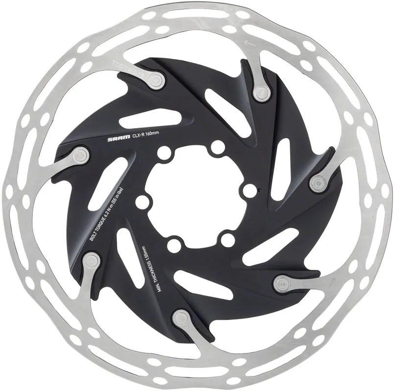 SRAM CenterLine XR Disc Brake Rotor - 140mm 6-Bolt Silver/Black Certified