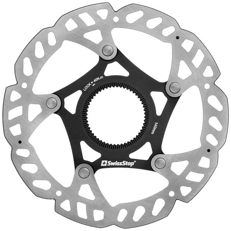 While Supplies Last SwissStop Catalyst Pro Disc Rotor - 140mm CenterLock Silver/Black