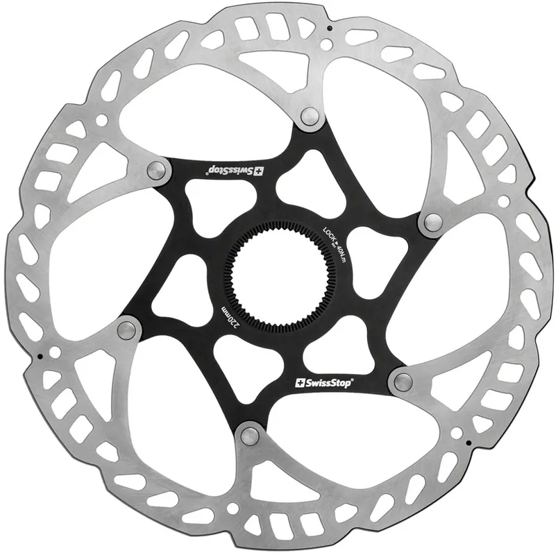 SwissStop Catalyst Pro Disc Rotor - 220mm CenterLock Silver/Black Genuine