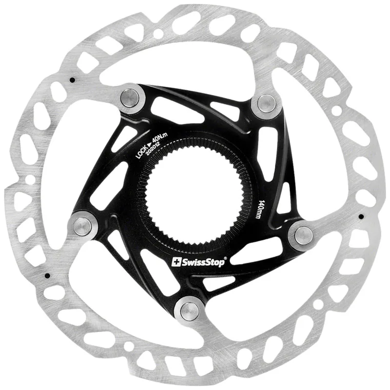 SwissStop Catalyst Race Disc Rotor - 140mm CenterLock Silver/Black Fresh Stock