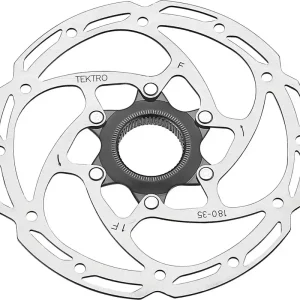 Tektro TR-35 Disc Brake Rotor - 180mm Center-Lock 1.8mm Thickness Silver Free Shipping