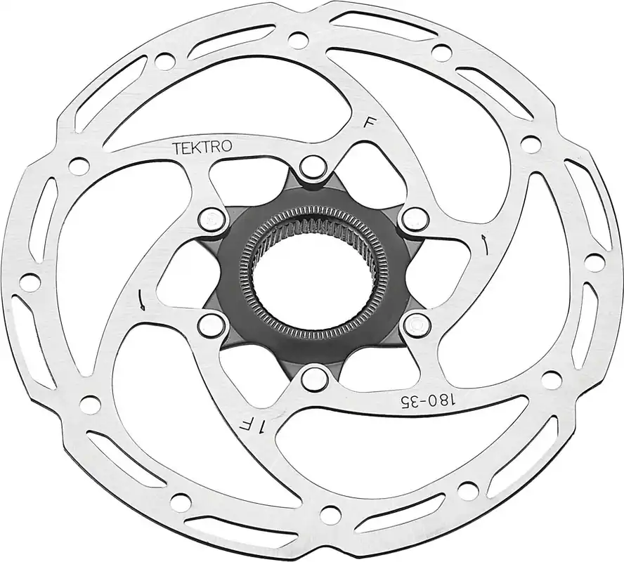 Tektro TR-35 Disc Brake Rotor - 180mm Center-Lock 1.8mm Thickness Silver Free Shipping