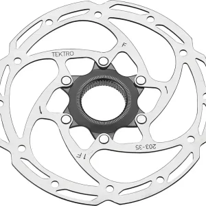 Tektro TR-35 Disc Brake Rotor - 203mm Center-Lock 1.8mm Thickness Silver Professional Grade