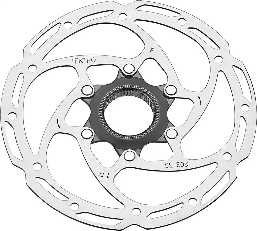 Tektro TR-35 Disc Brake Rotor - 203mm Center-Lock 1.8mm Thickness Silver Professional Grade