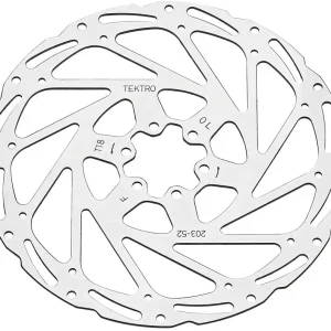 Tektro TR203-52 Disc Rotor - 203mm 6-Bolt 1.8mm Thickness For 2-Piston Calipers Silver Premium
