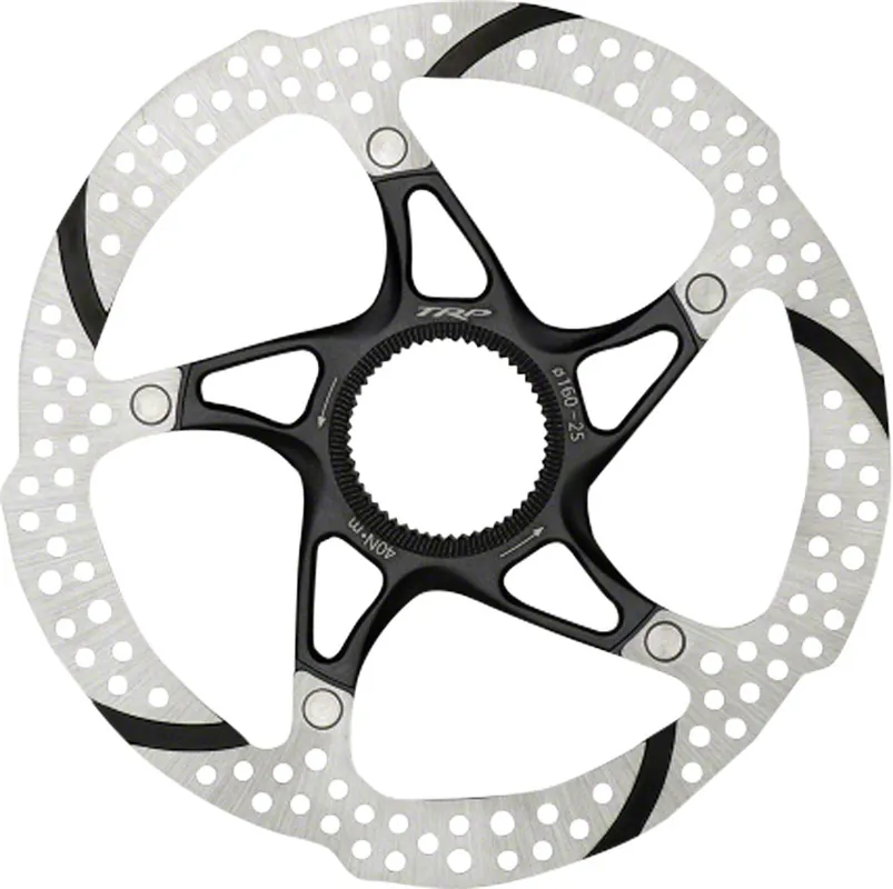 TRP-25 Disc Brake Rotor - 180mm Center Lock 1.8mm Silver/Black Latest